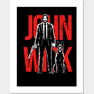 Mr. wick and the dog Posters and Art